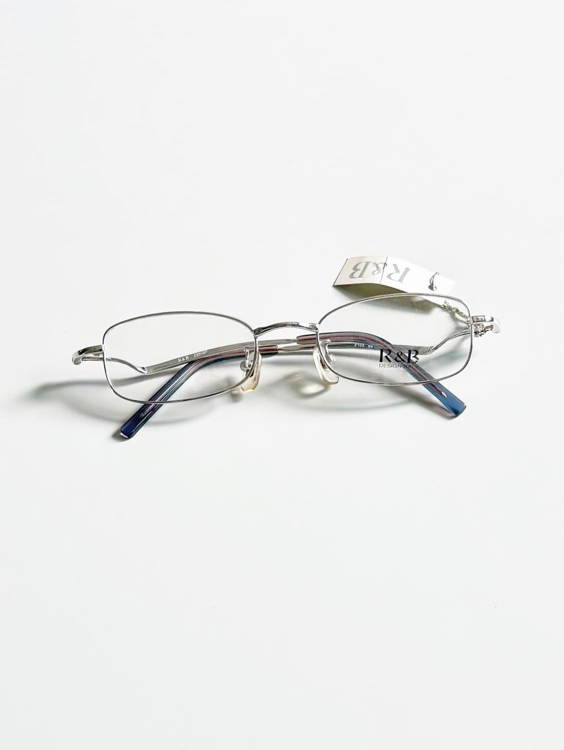 R&B EYEWEAR 실버 슬림 스퀘어 메탈 빈티지 안경 상품이미지1