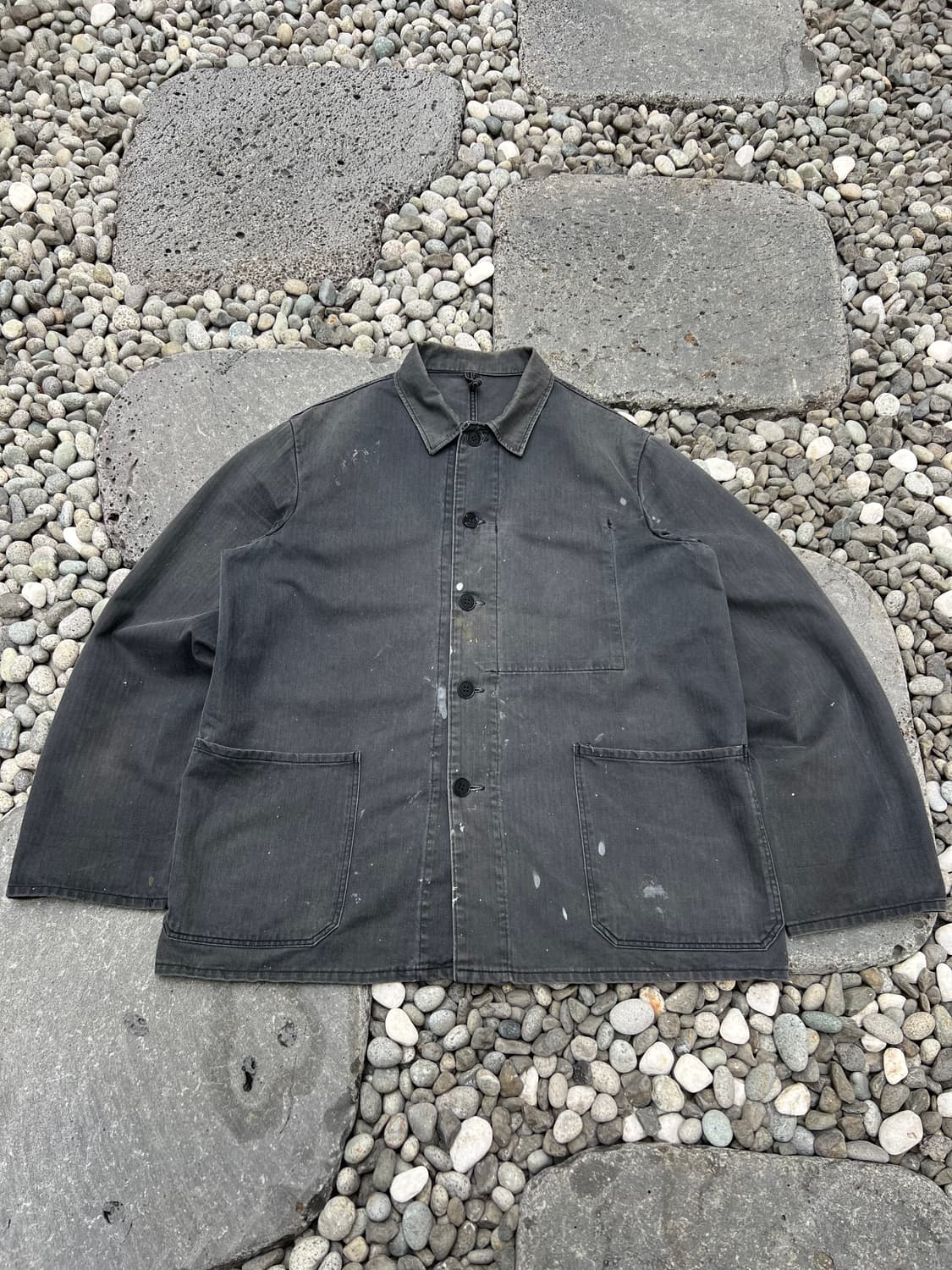 HARD FADED BLACK HBT 헤링본블랙프렌치워크자켓 상품이미지1
