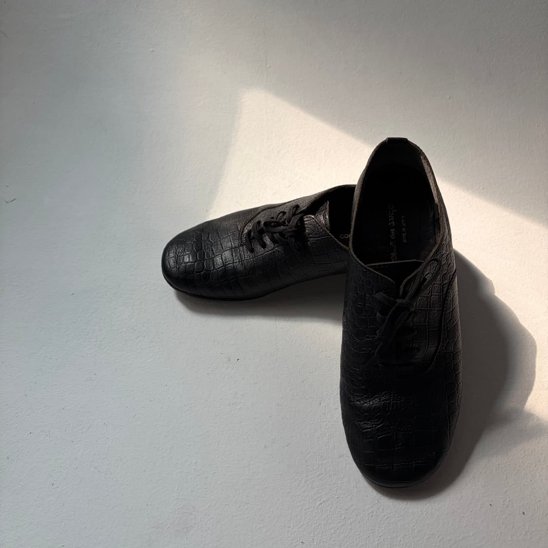 Cracked Croc Leather Lace-Up Shoes 상품이미지4