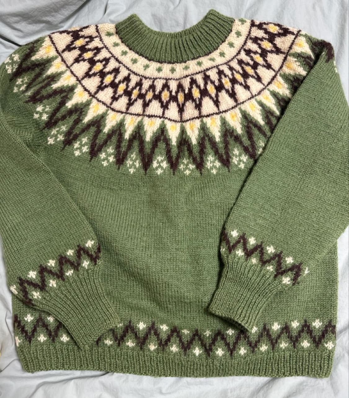 초록색 노르딕 니트 상품이미지1