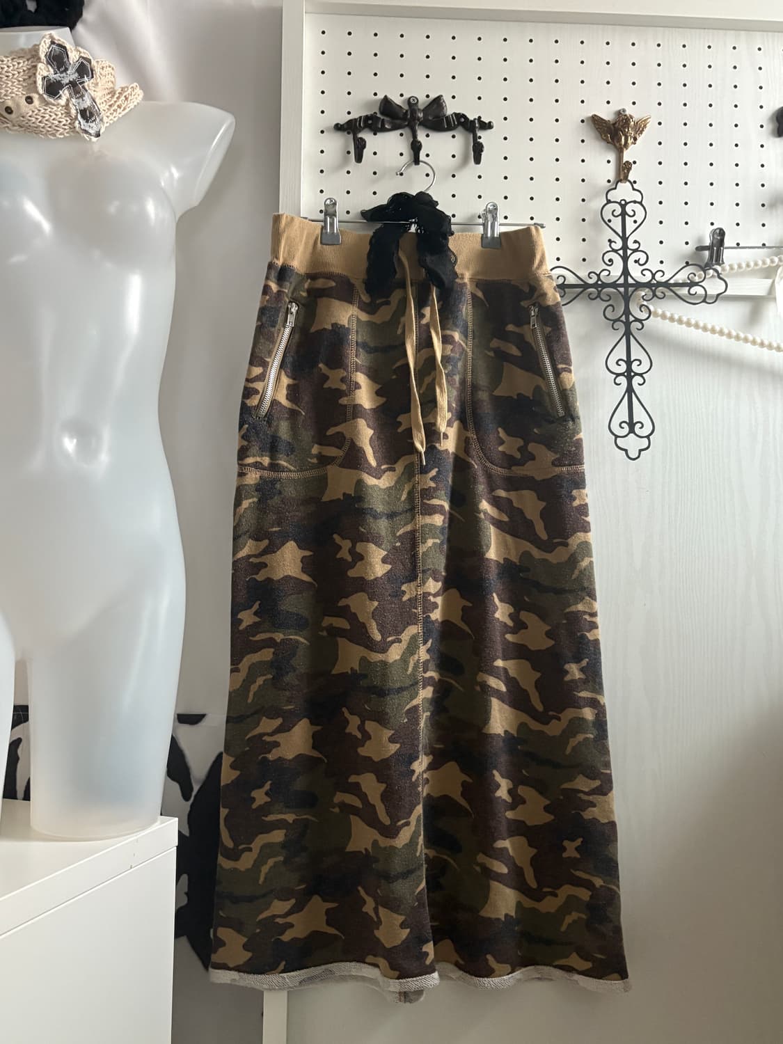• camouflage long banding skirt   상품이미지1