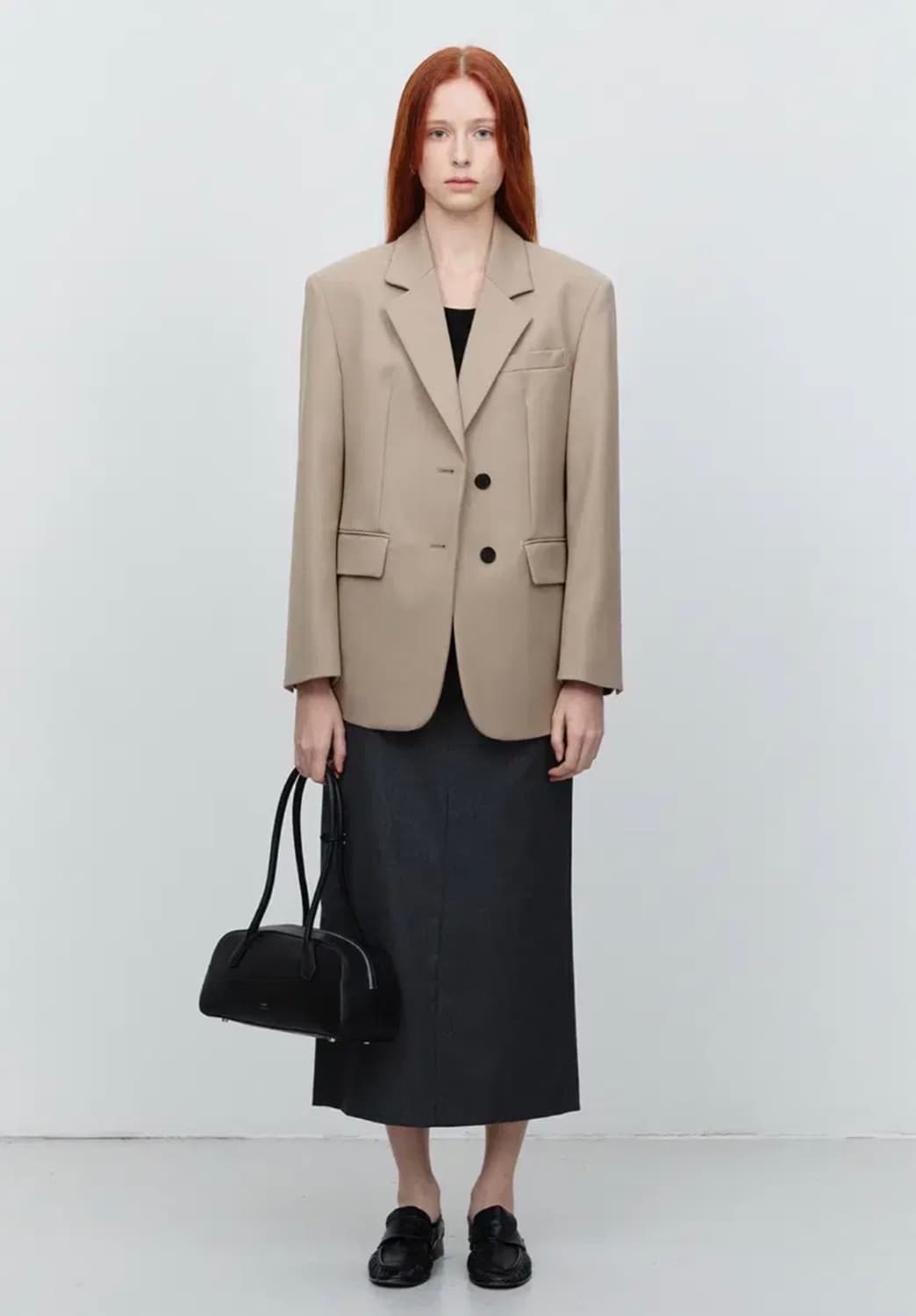던스트 에센셜 투버튼 울 블레이저 자켓 샌드 베이지 상품이미지2