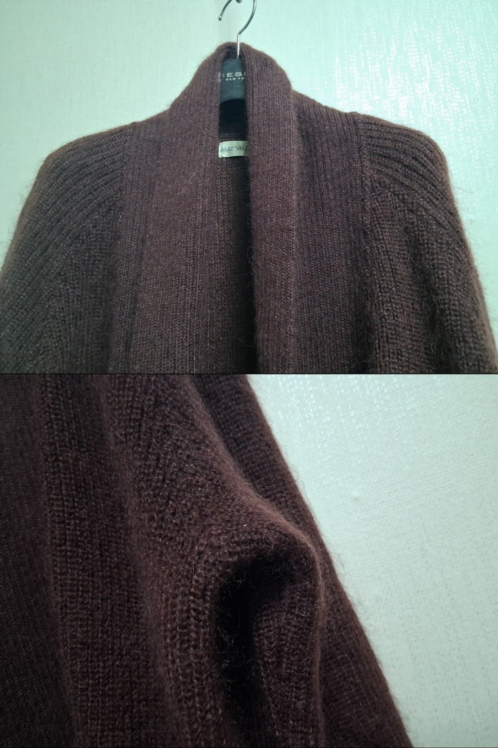 MAY VALENCIA 브라운자주색 모헤야 숄가디건 최고의컨디션 상품이미지4