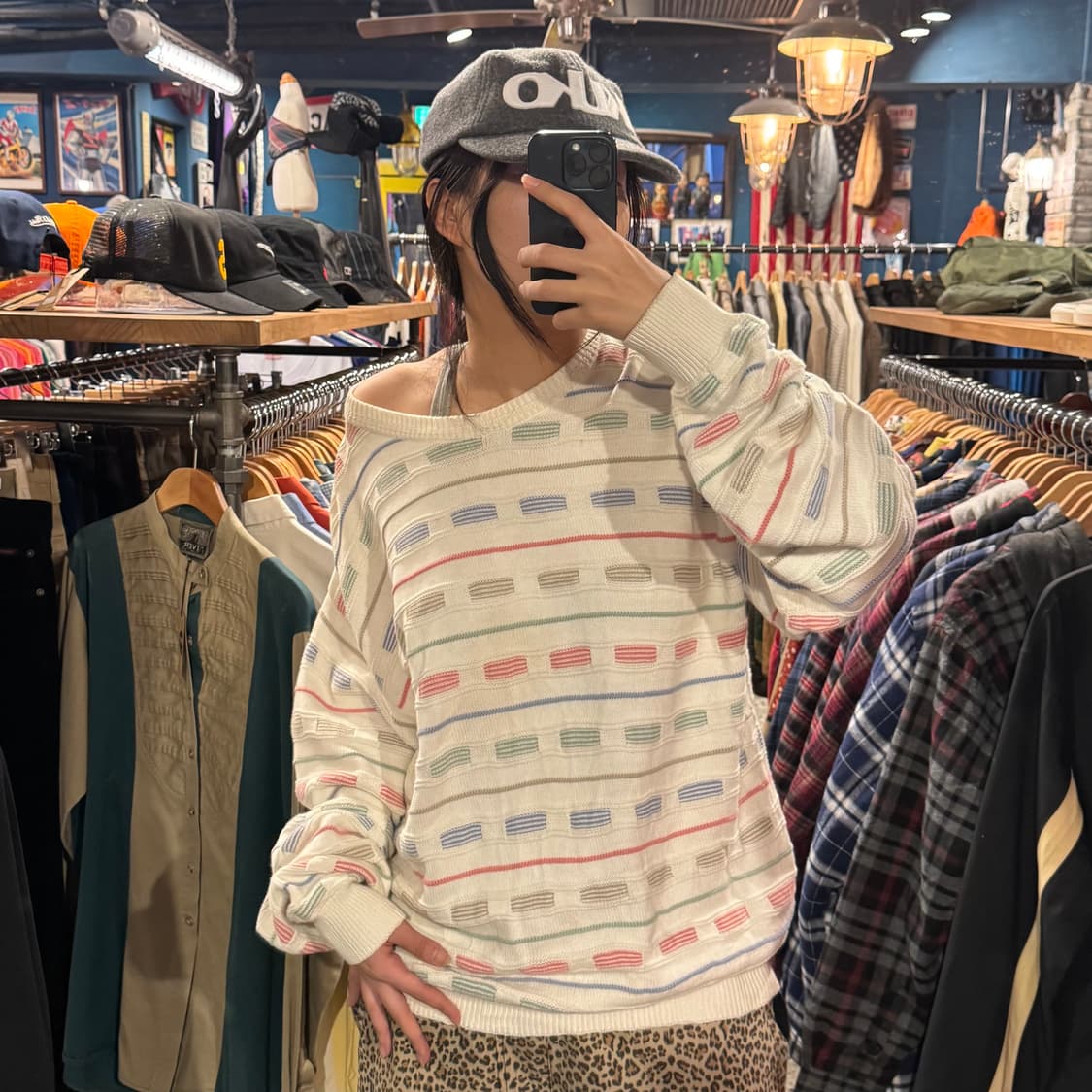 vintage 417 ven heusen 빈티지 박스 루즈 니트 상품이미지1