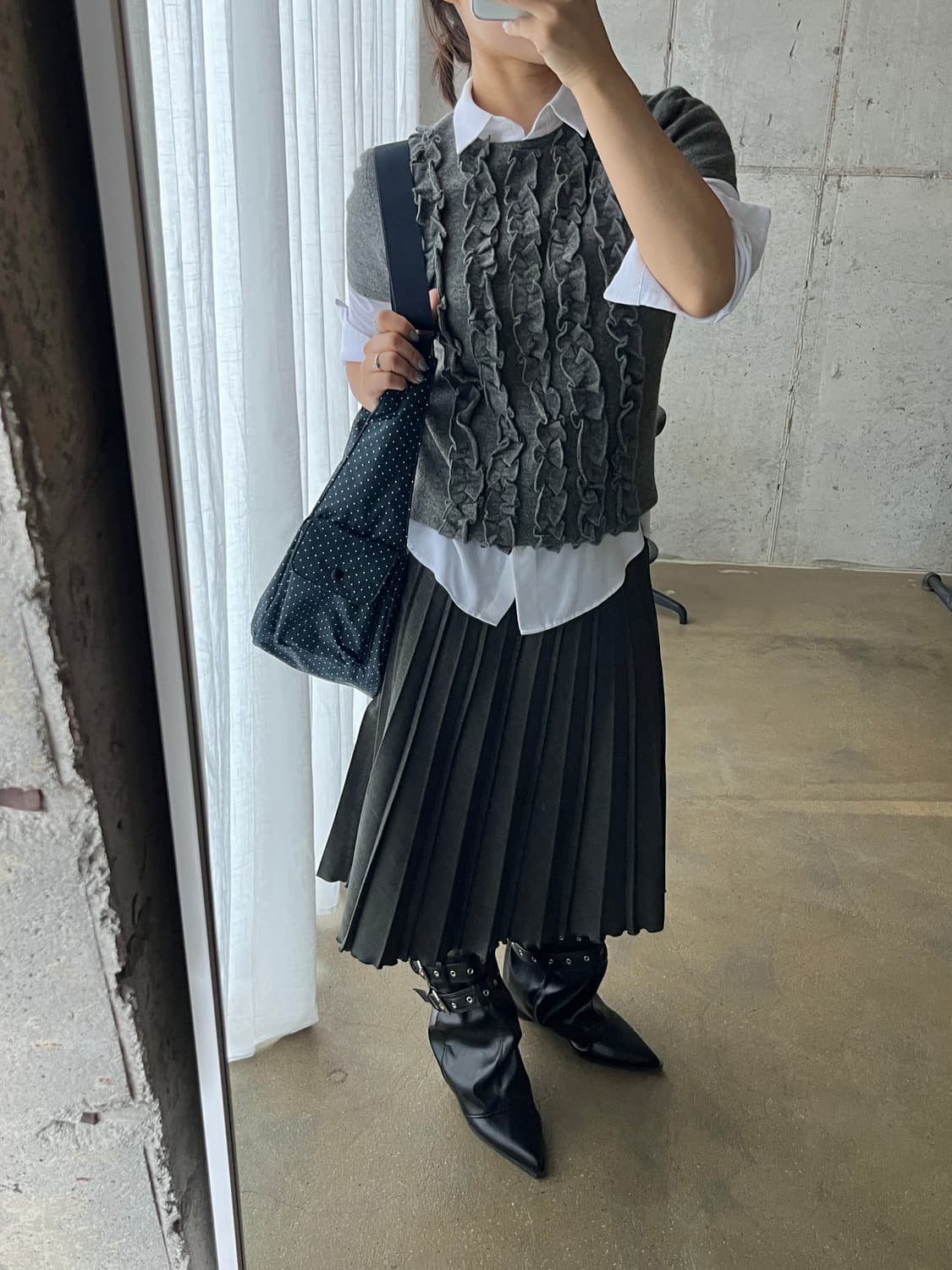 Theoria 플리츠 스커트 그레이 상품이미지6