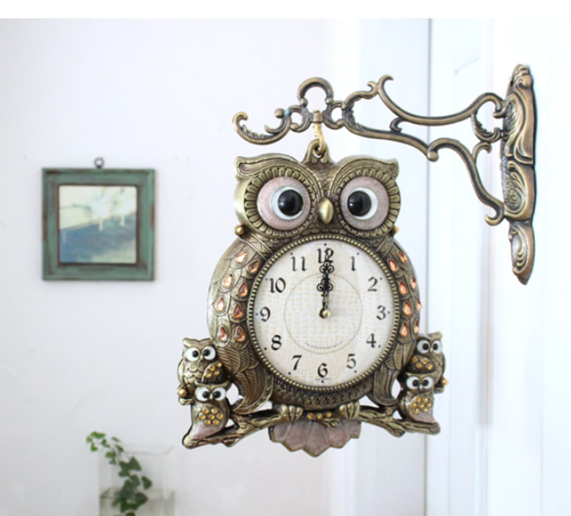 정품 福 부엉이 양면시계 판매 상품이미지1