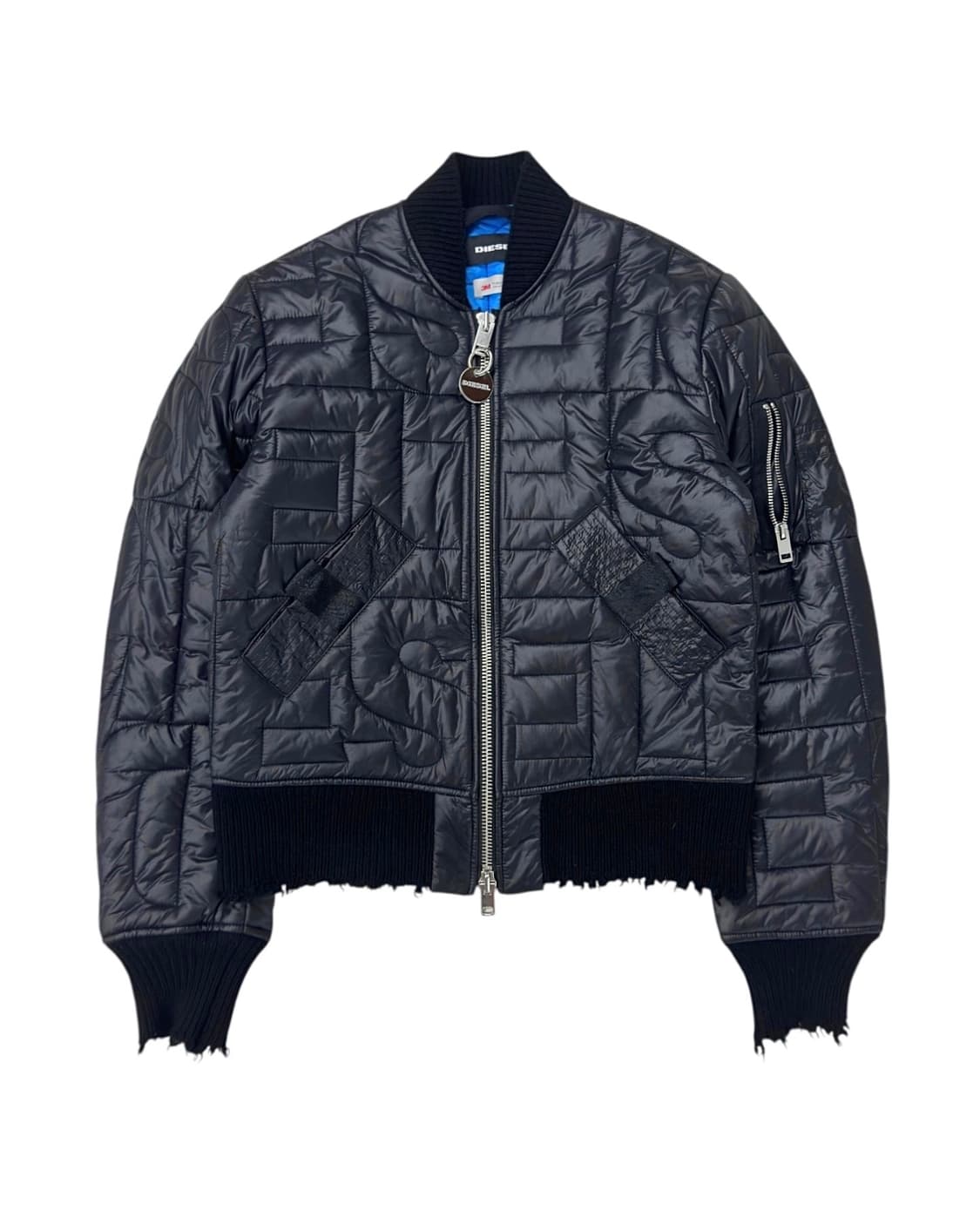 디젤 디스트레스 로고 퀄팅 봄버 상품이미지1