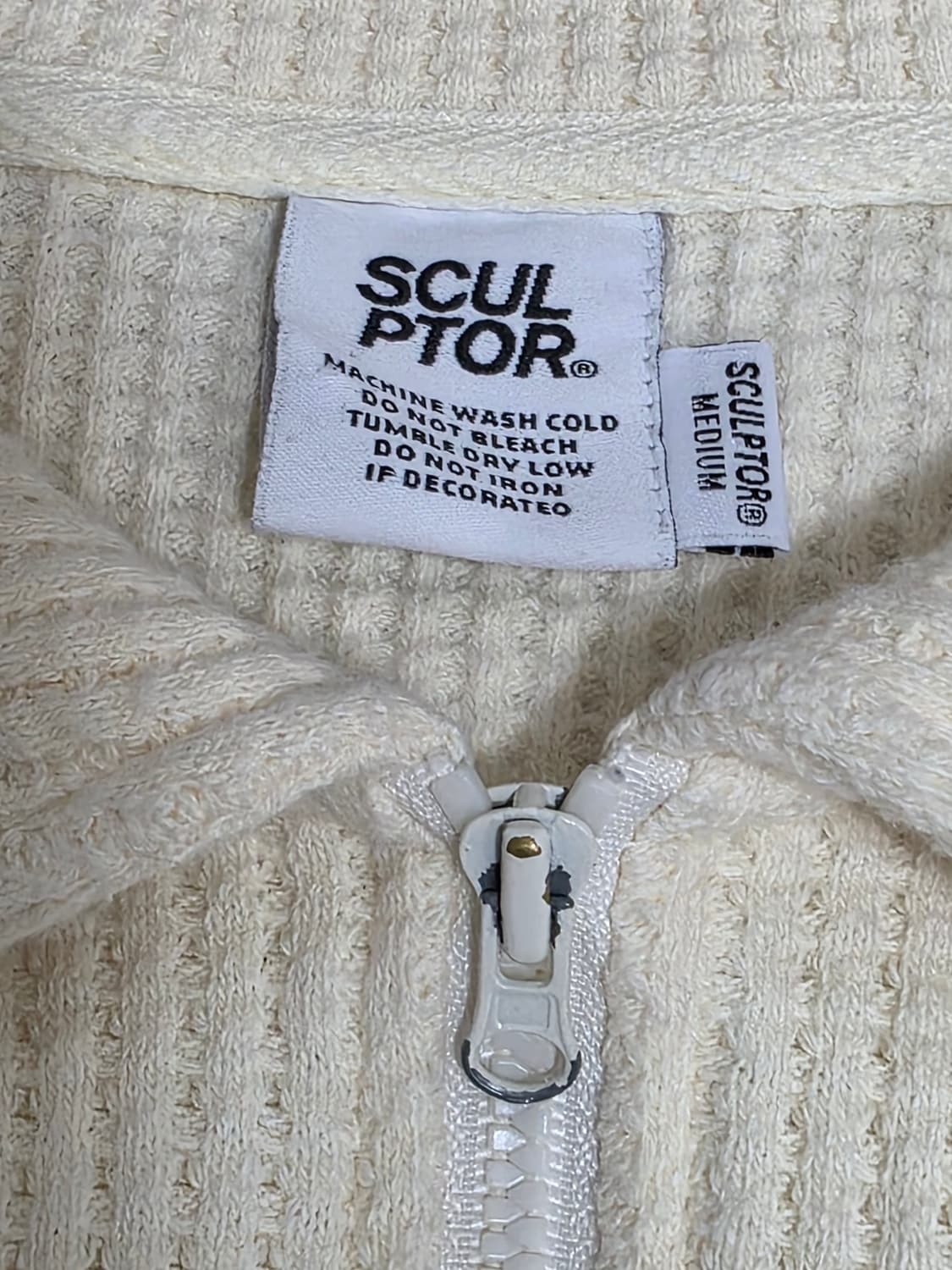 스컬프터 코튼 반집업 와플 니트 M 상품이미지5