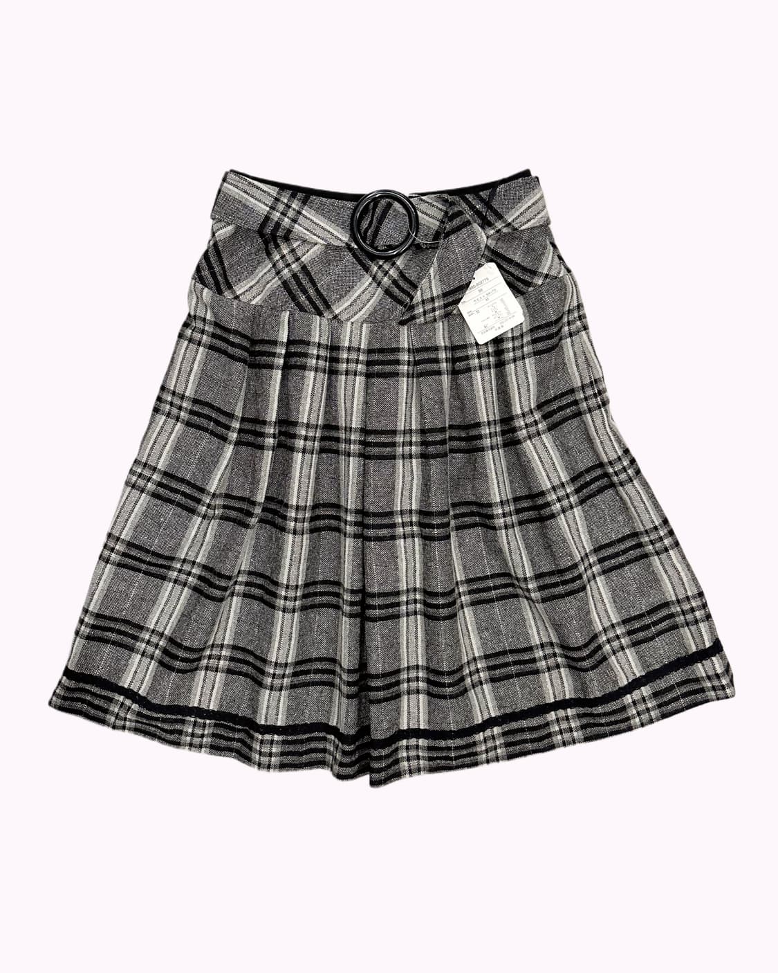 check pleats belted skirt 상품이미지1