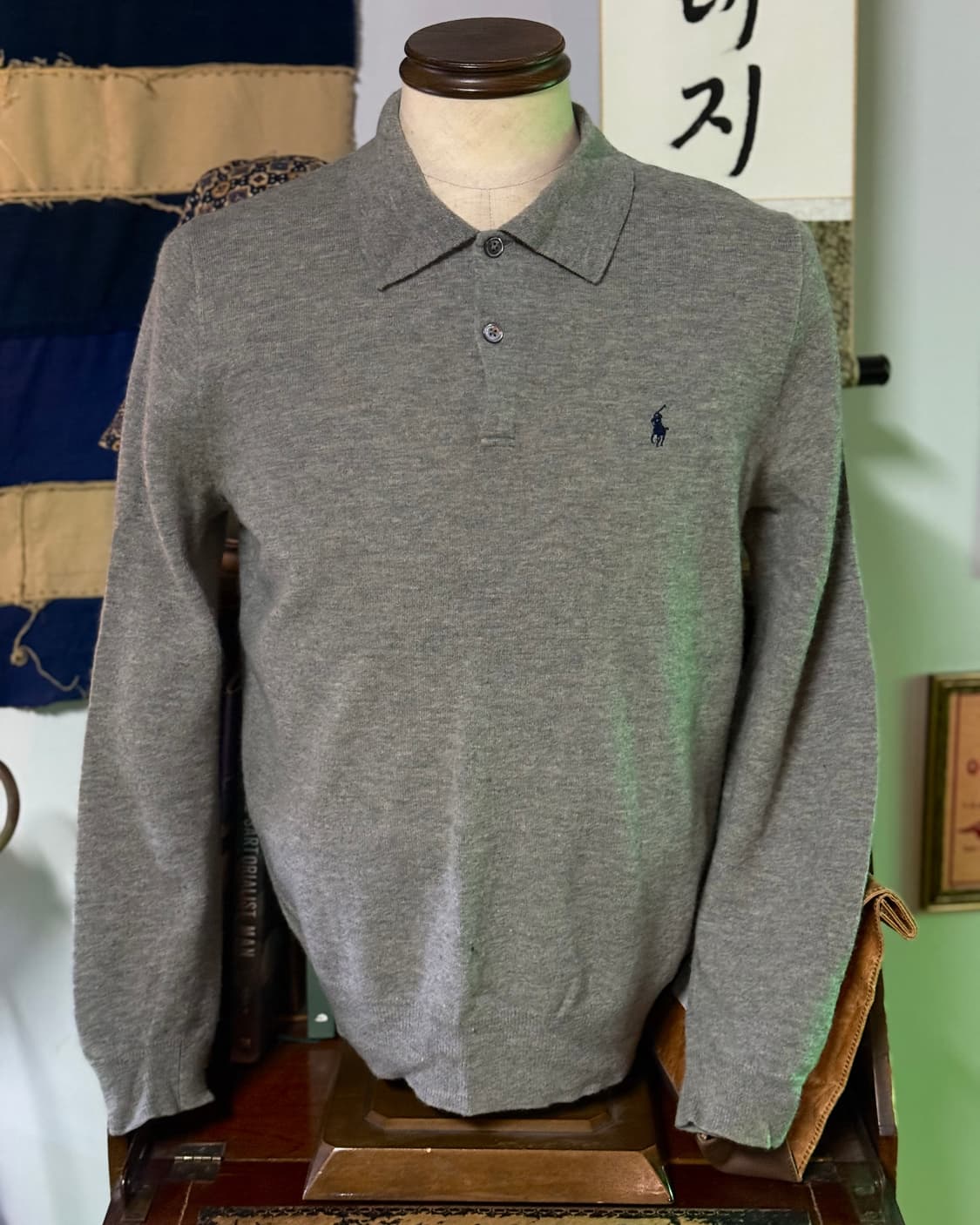 90's 폴로 랄프로렌 메리노 울 폴로셔츠 L [그레이] 상품이미지7