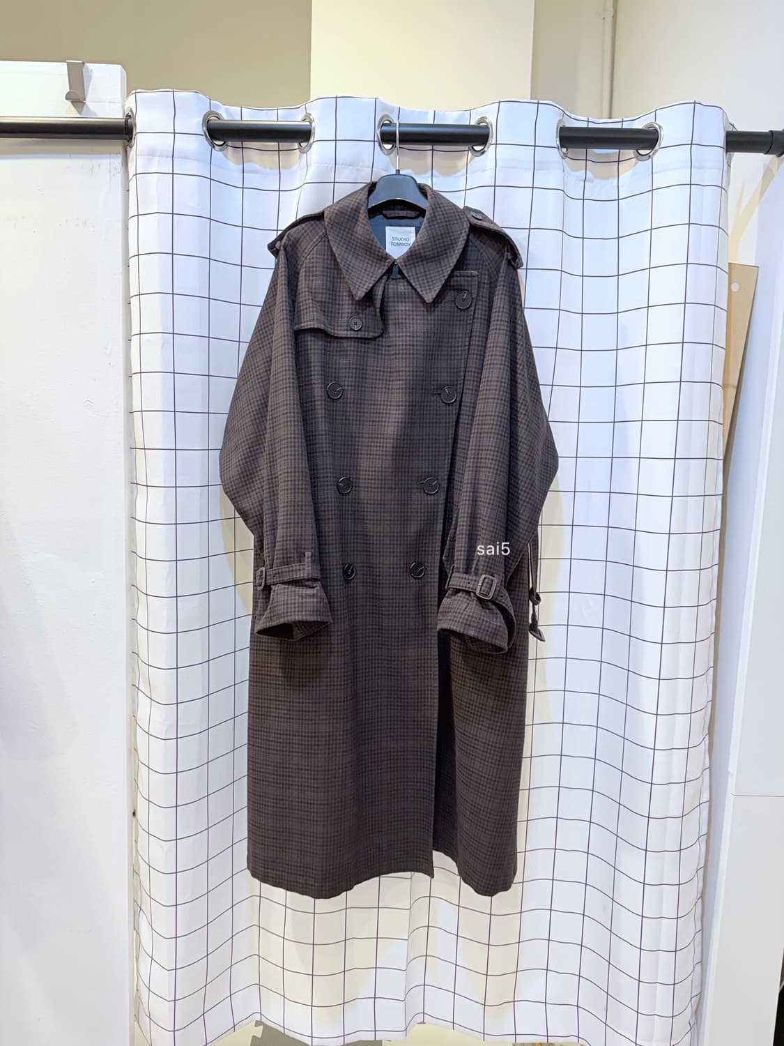 스튜디오톰보이 체크 트렌치코트   상품이미지2