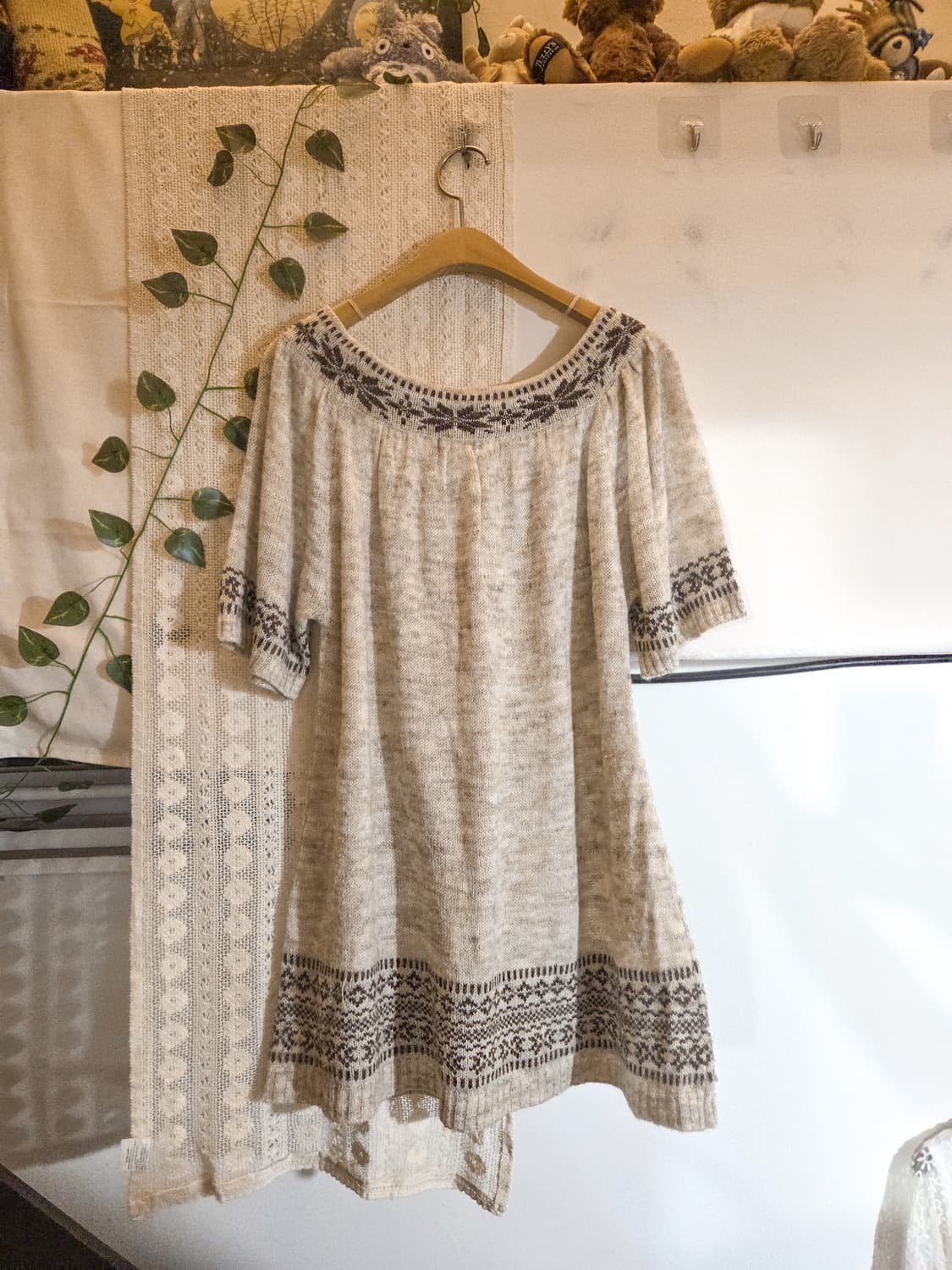 노르딕 패턴 반팔 니트 상품이미지4