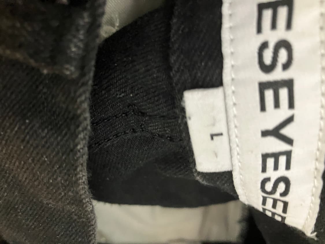 예스아이씨 Spiral Cut-Off Denim Pants Black 상품이미지2