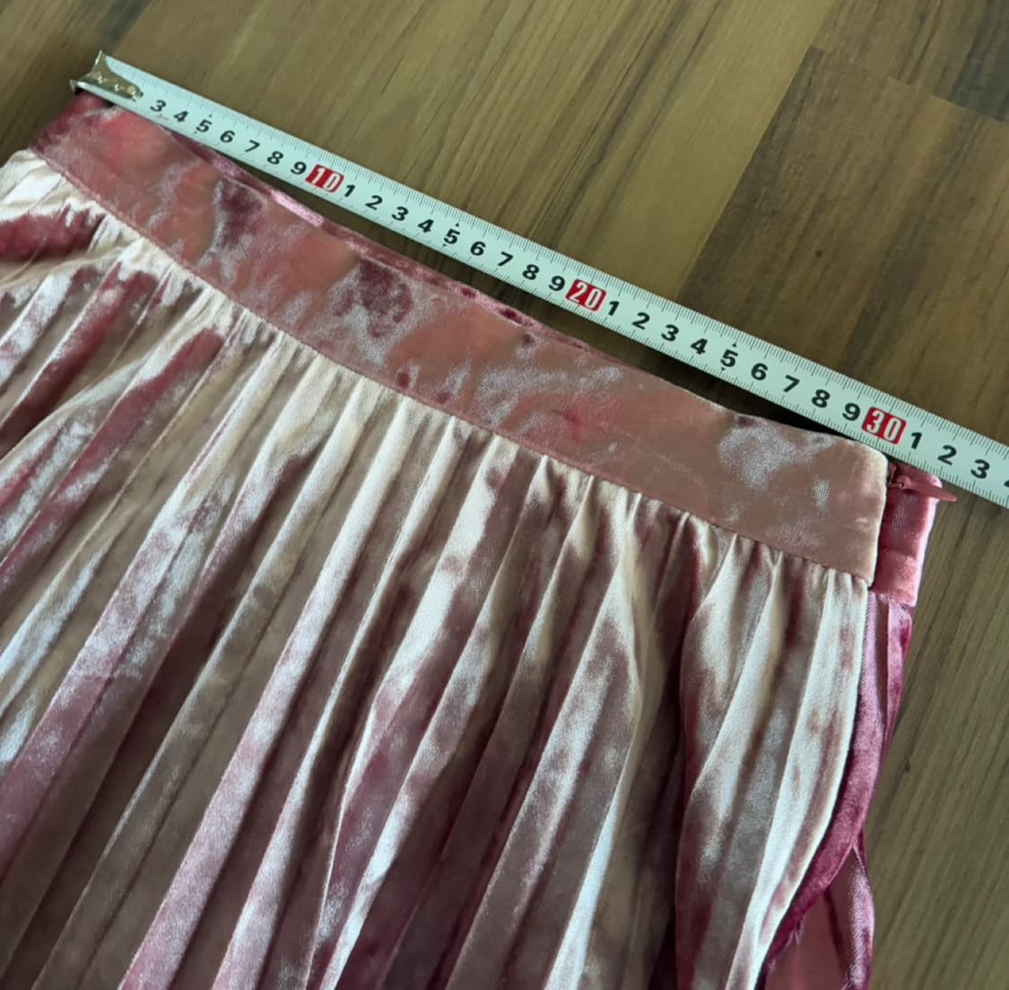 로켓런치 투톤 벨벳 플리츠 스커트 핑크 상품이미지5