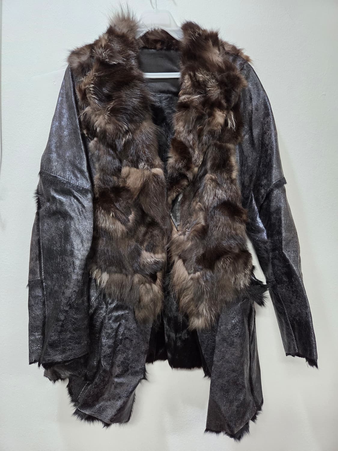 유니크.빈티지 폭스퍼 비지터블 가죽코트 상품이미지1