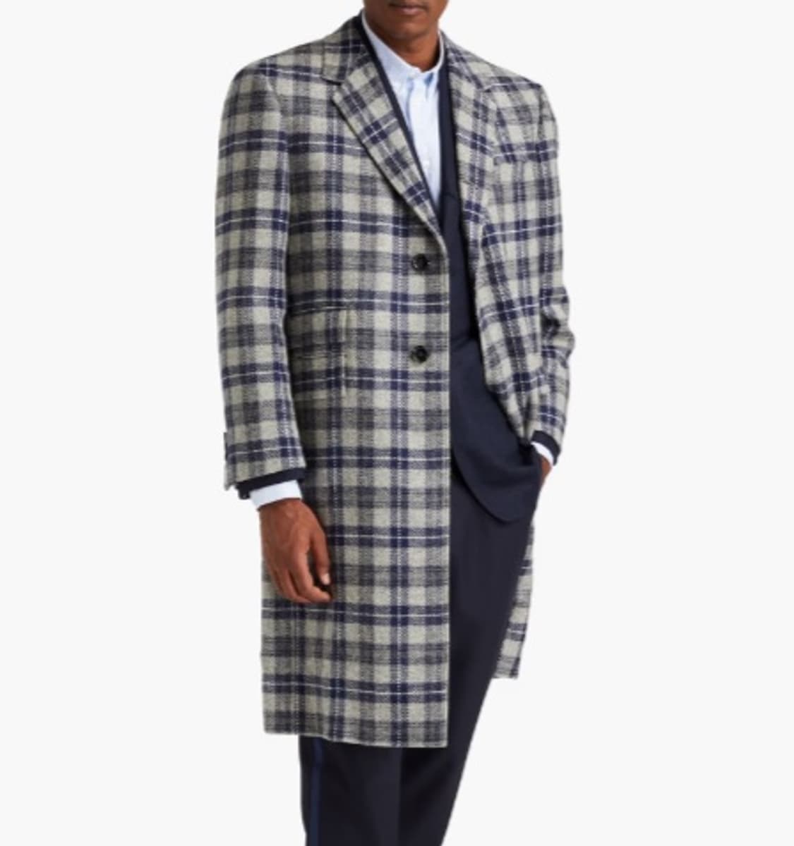 (A+/5) / 톰브라운 타탄 체크 바리티쉬 울 오버 코트 자켓 그레이 상품이미지10
