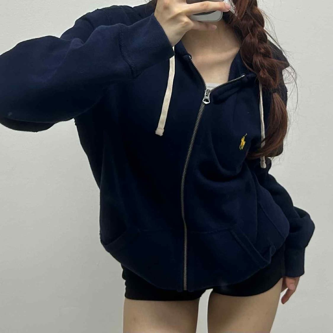 폴로 랄프로렌 네이비 써멀 후드집업 희귀져지(M) 상품이미지2