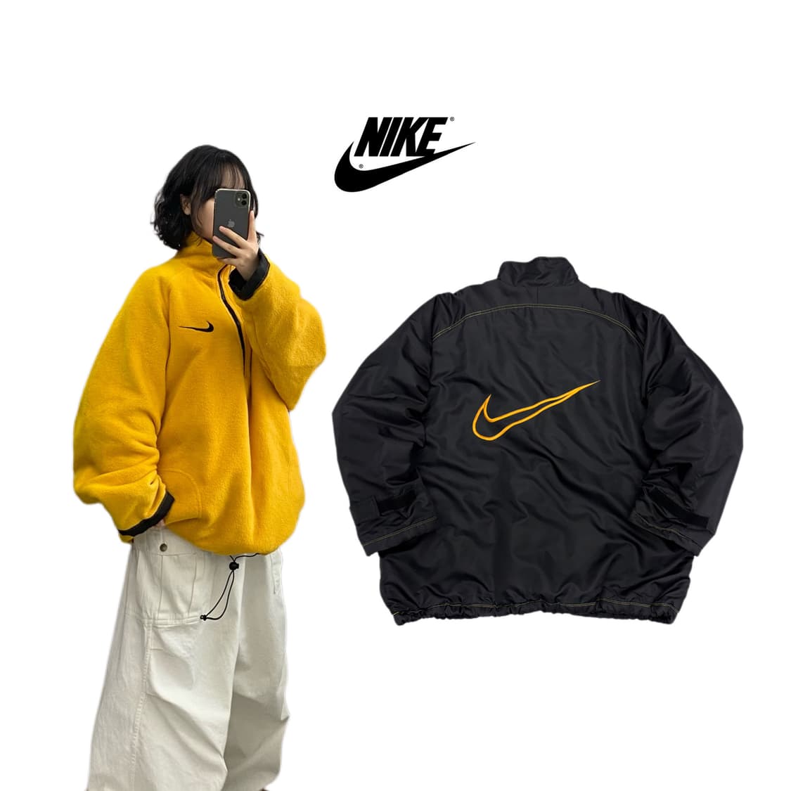 나이키 90s 리버시블 빅로고 아노락 올드스쿨 점퍼 플리스 상품이미지1