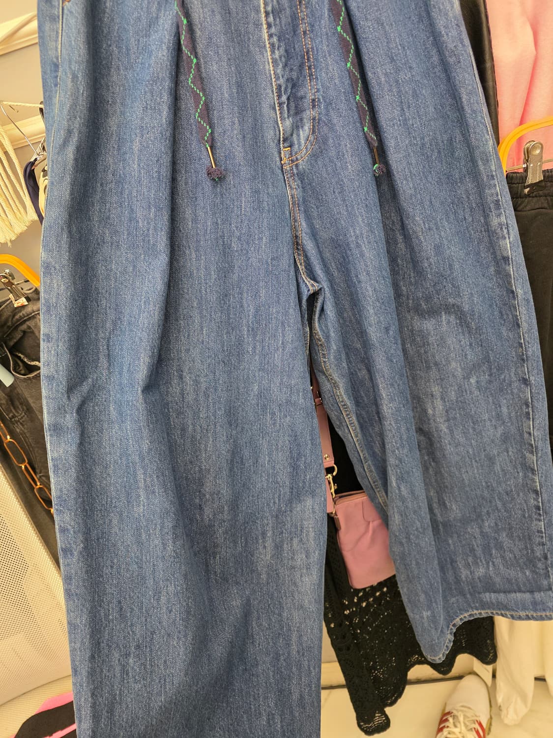 니코앤드 핀턱 데님 팬츠 L 상품이미지4