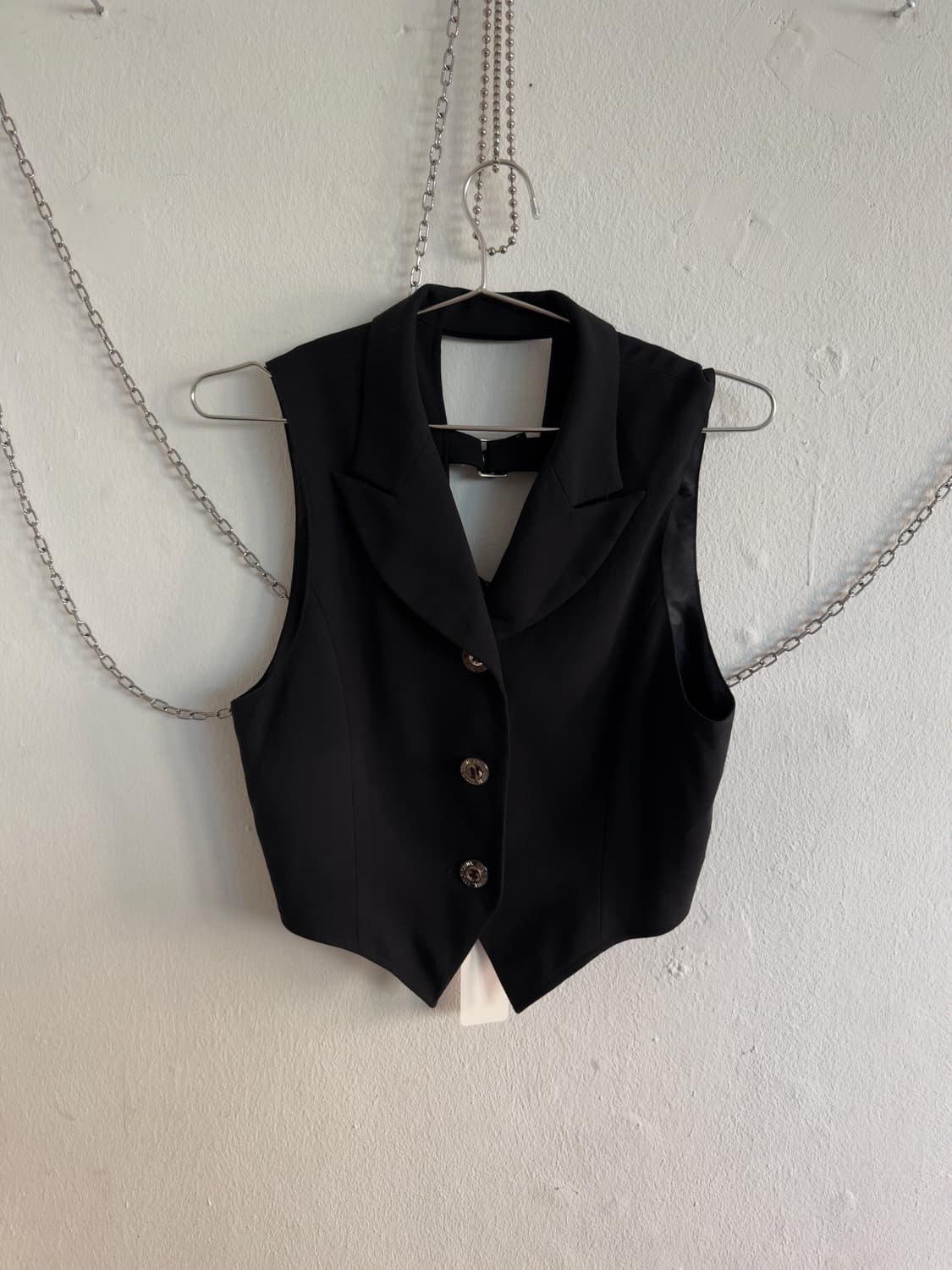 rare* JPN vtg 백슬릿 버클 레이어드 베스트 상품이미지4