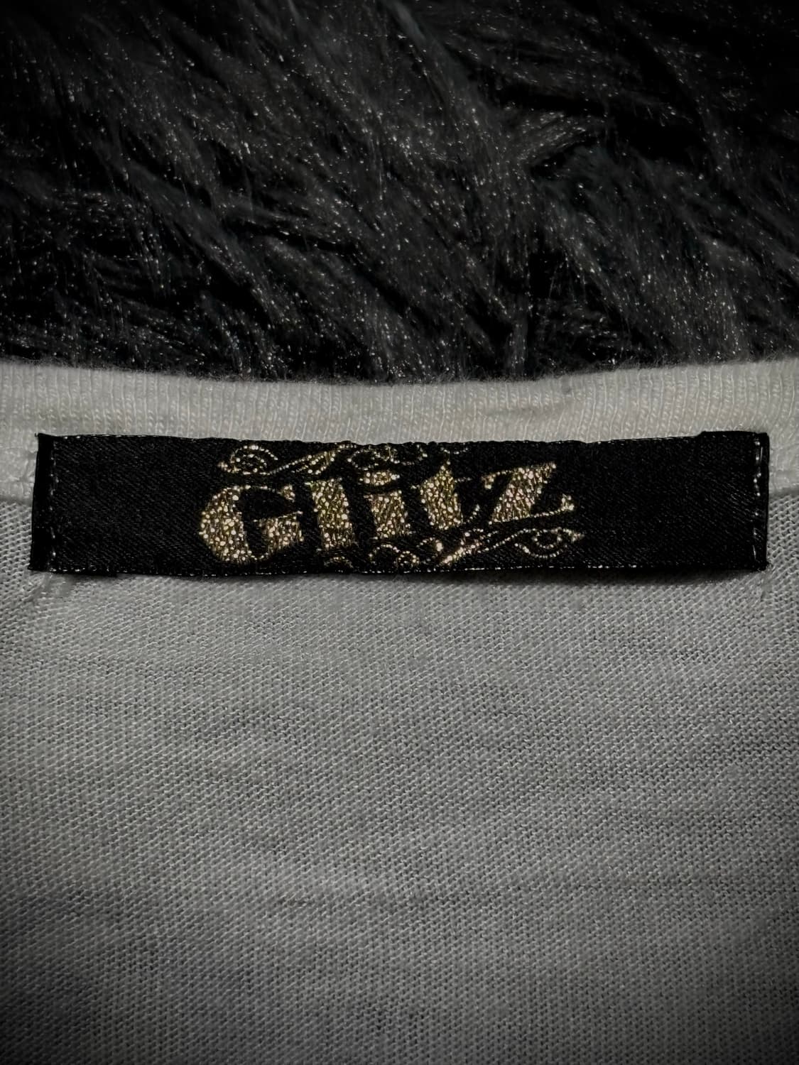 GLITZ 고딕 레터링 크라운 프린팅 화이트 반팔 티셔츠 상품이미지9