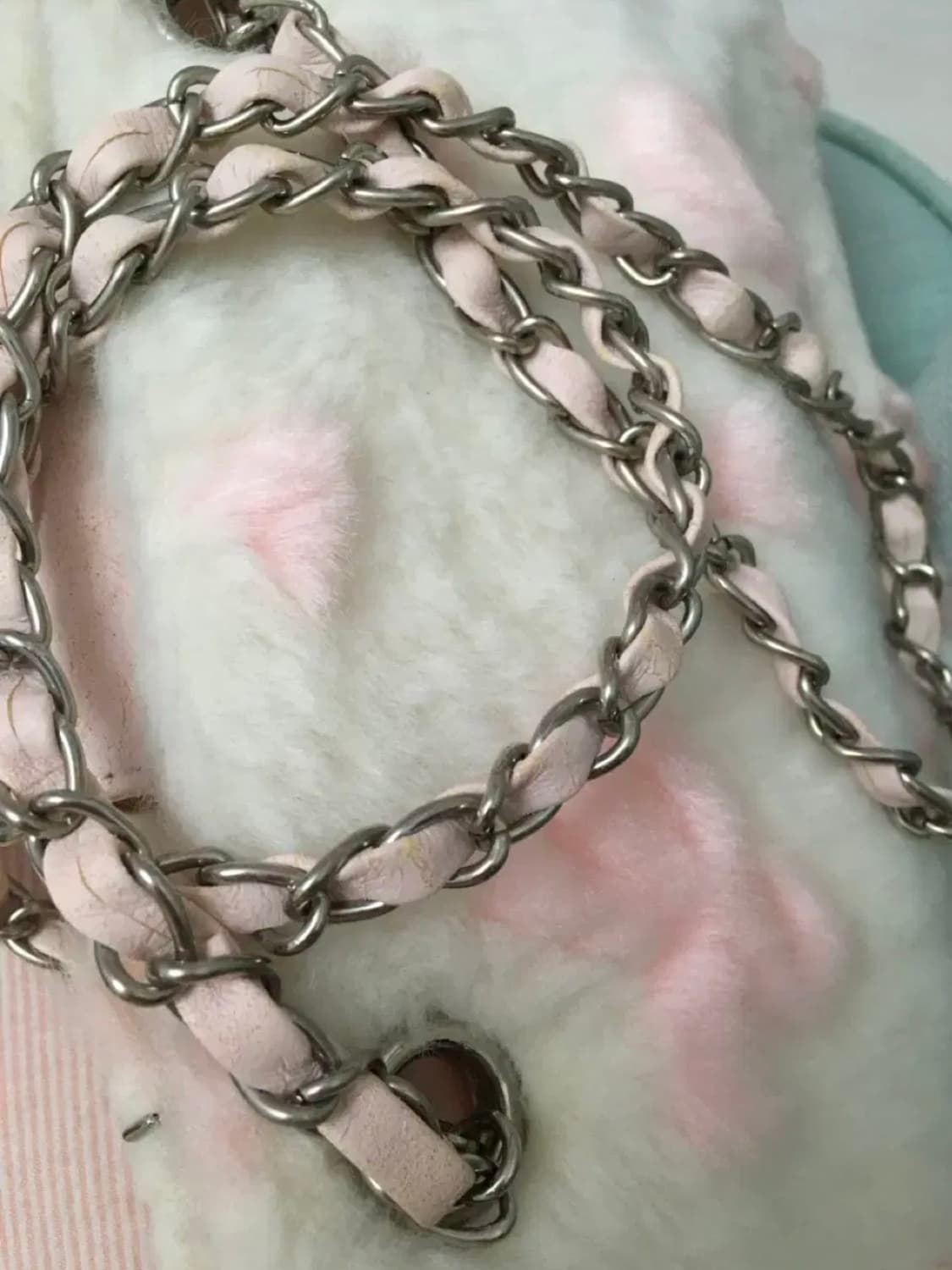 사만사타바사 화이트 핑크 리본 퍼 백 갸루 히메갸루 상품이미지5