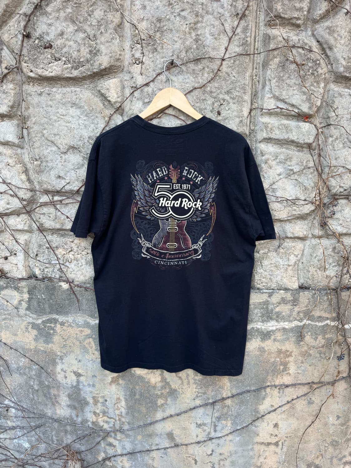 하드락카페 빈티지 신시내티 50주년 프린팅 반팔 티셔츠 블랙 xl 상품이미지2