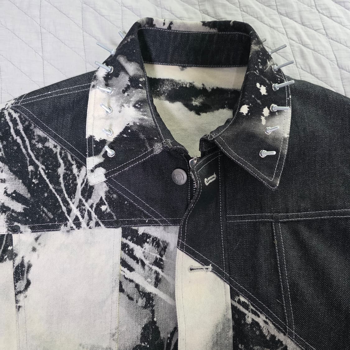 [OS] 셀프 메이드 블리칭 하프 펑크 자켓 상품이미지3