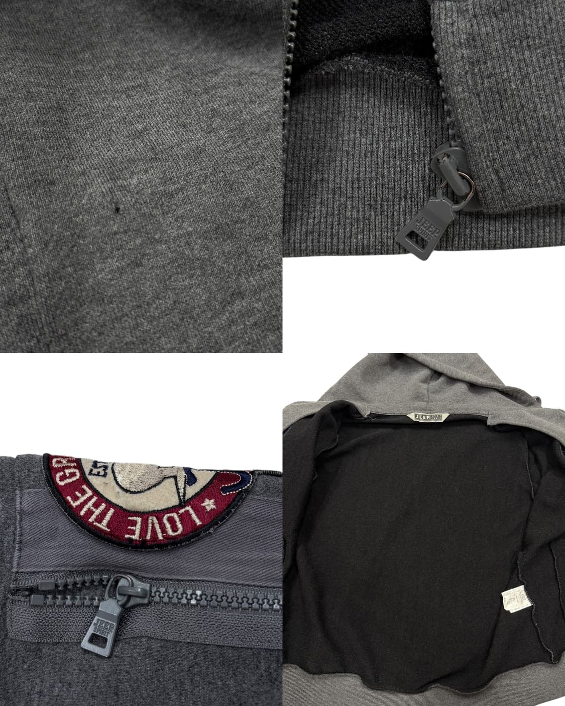 지프 빈티지 Y2K 스펠로고 후드집업 자켓 그레이 XL 상품이미지6