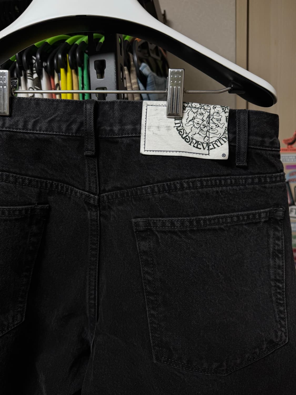 [L] 디스이즈네버댓 x 그레이트풀 데드 GD 라이트닝 릴렉스드 진 블랙 상품이미지6