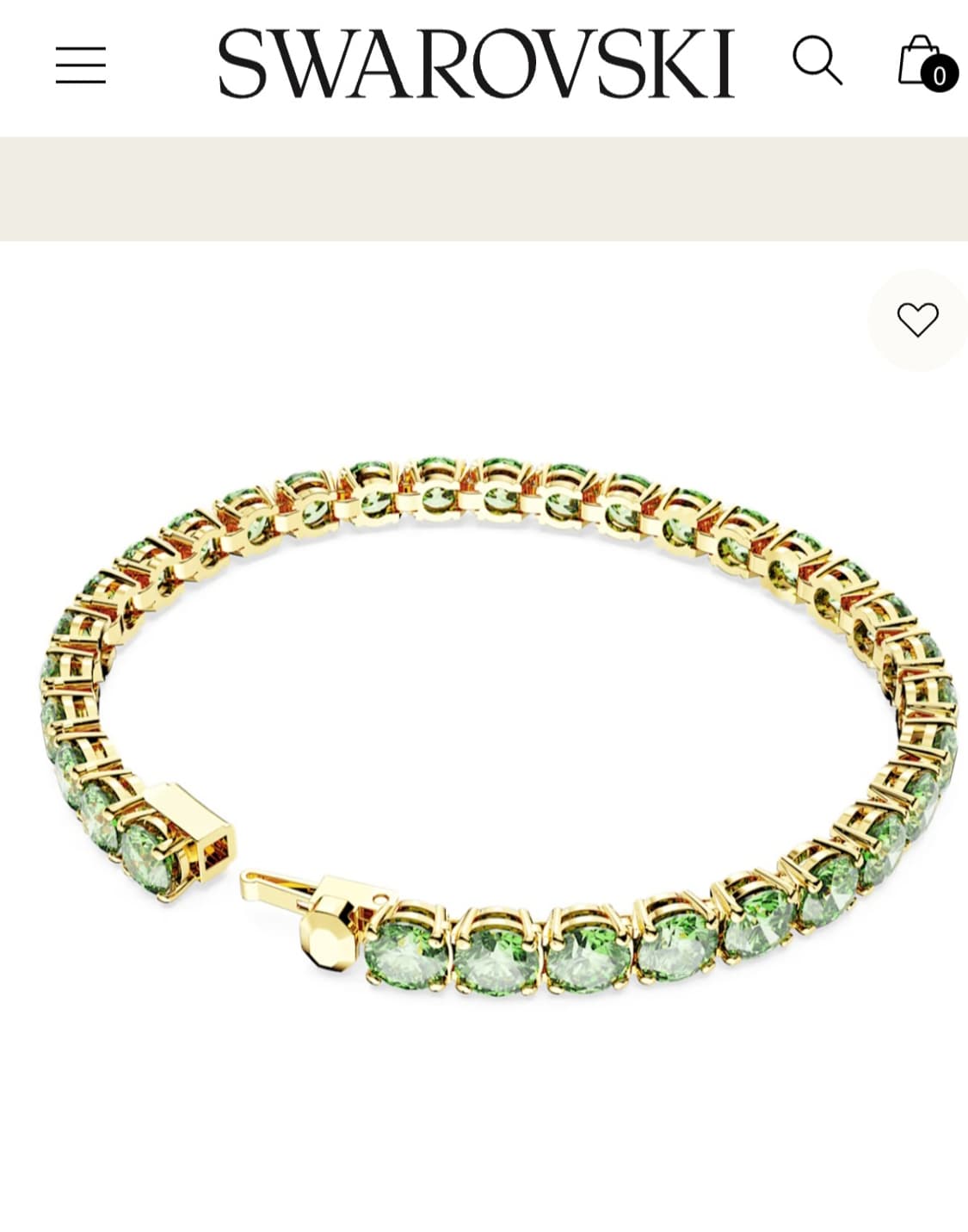 정가38만~새제품)스와로브스키 M사이즈 매트릭스 테니스 그린 팔찌 정품 상품이미지4