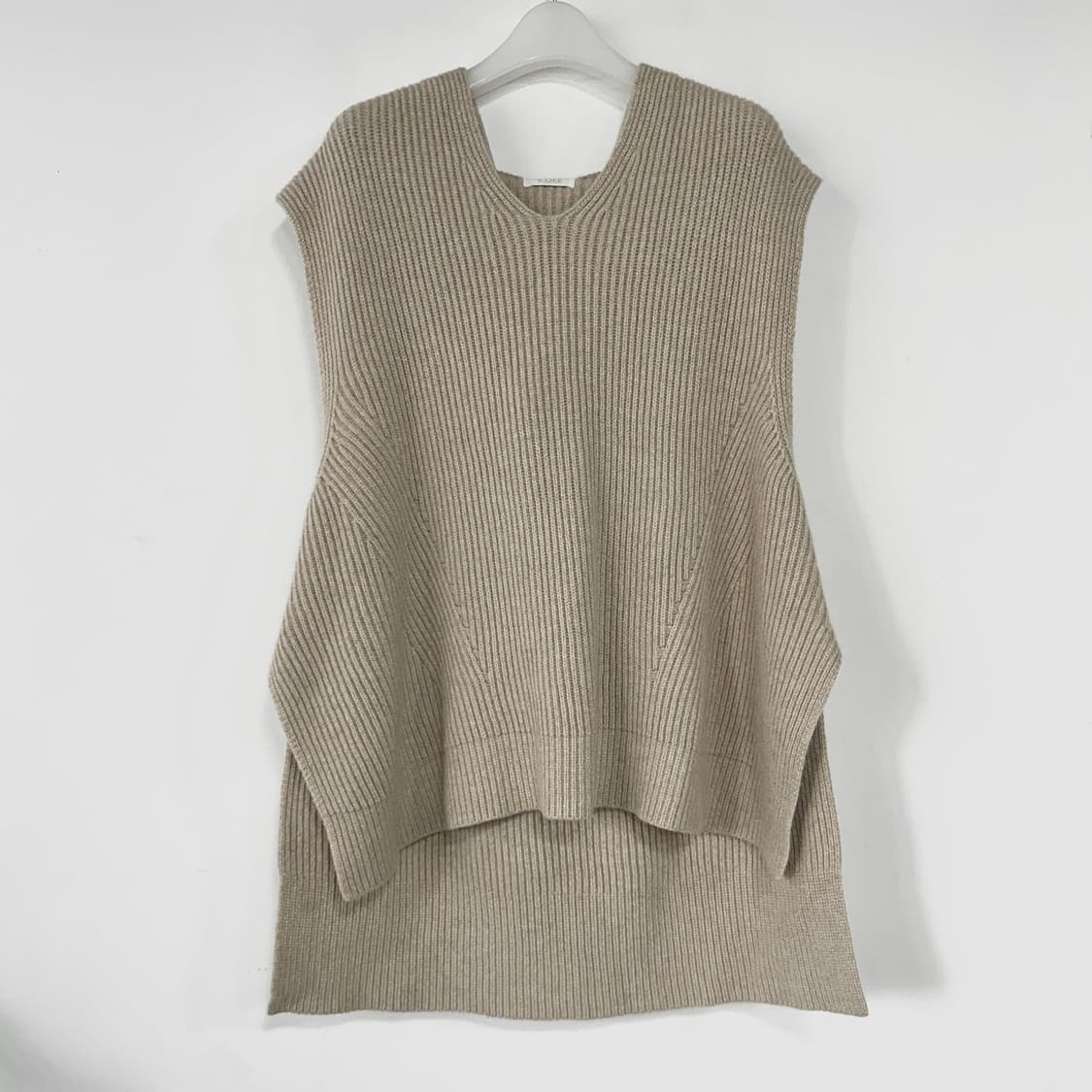 타임 캐시미어100 후드 니트 베스트 상품이미지1