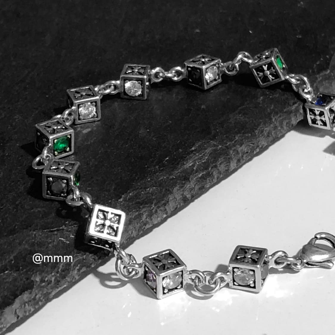 (Unisex) 큐빅 스톤 체인팔찌 상품이미지4