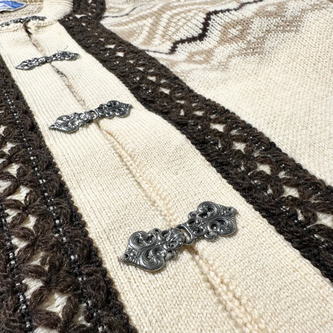 Scan Alp 노르딕 패턴 라운드넥 니트 가디건 상품이미지5