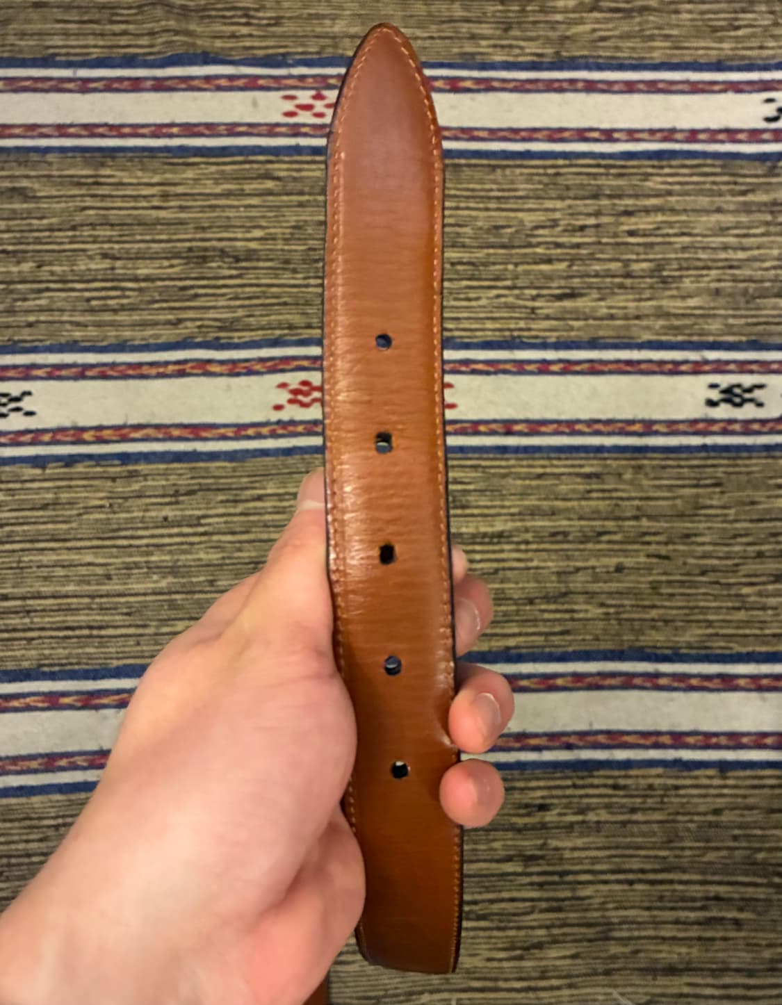 (33~36)90s USA 조셉아서뱅크 카우하이드 클래식 레더 가죽벨트 상품이미지5