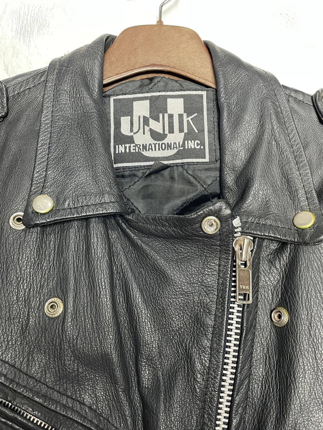 UNIK 블랙 레더 라이더 자켓 상품이미지3