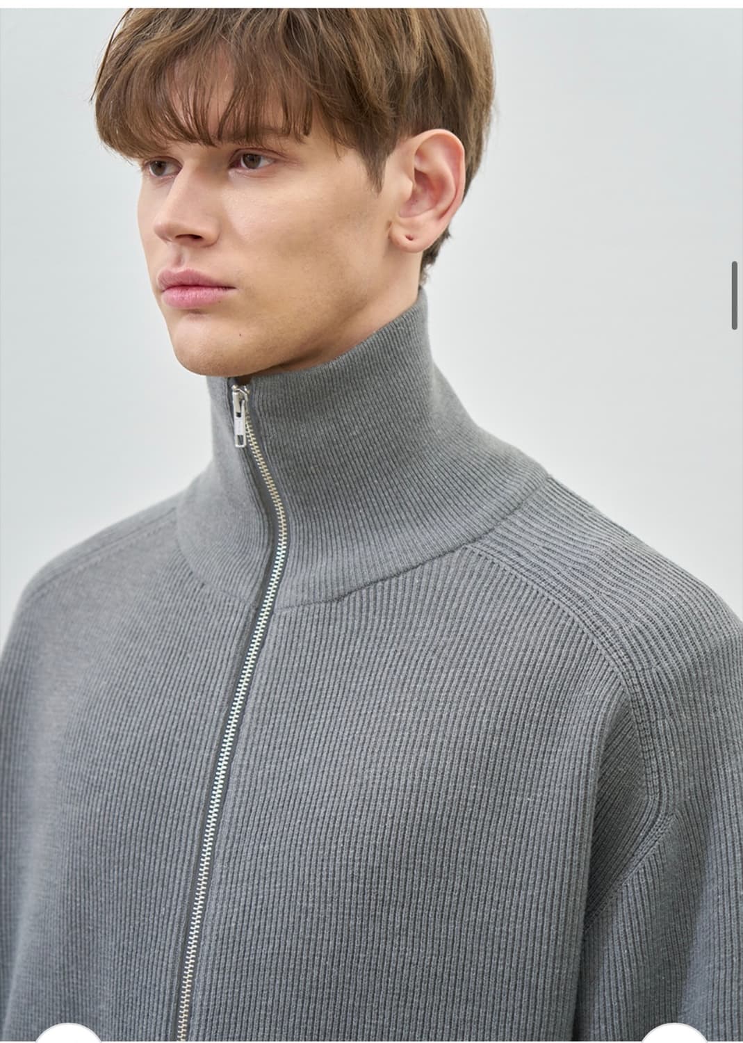 (새상품)(XL) 드로우핏 오버사이즈 PBT 투웨이 풀집업 니트 GREY 상품이미지6