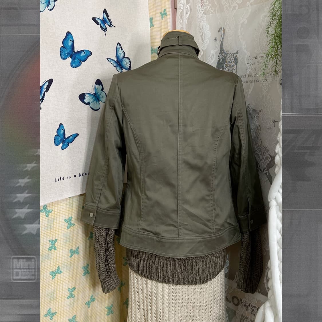 카키 Y2K 넥버클 자켓 상품이미지9