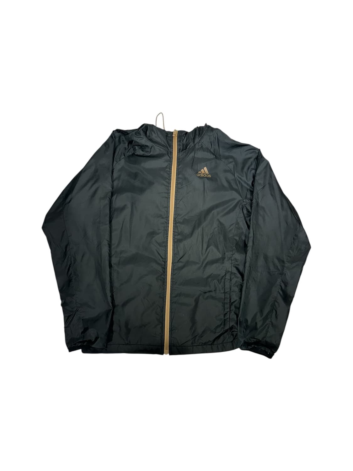 아디다스 블랙 골드 빅 로고 후드 바람막이 자켓 S 상품이미지4