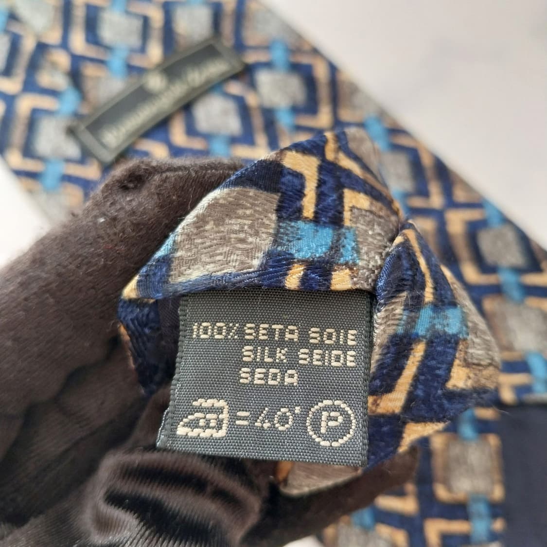 에르메네질도 제냐 실크 그레이 패턴 넥타이 9.9cm A+등급 K1818 상품이미지9