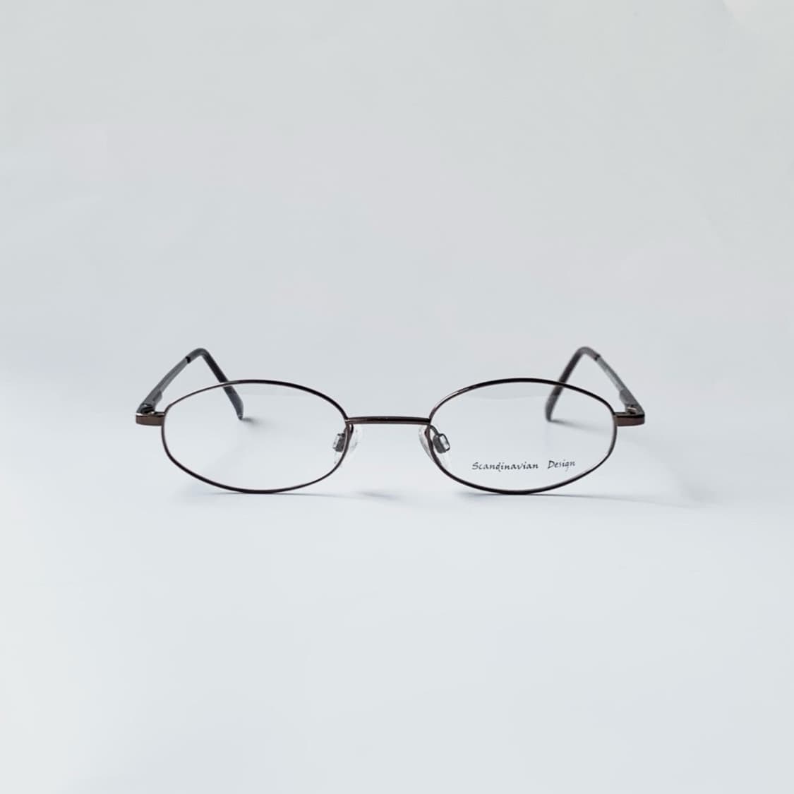 [픽키-693] 브라운 메탈 풀프레임 안경 슬림 오벌 클래식 미니멀 상품이미지1