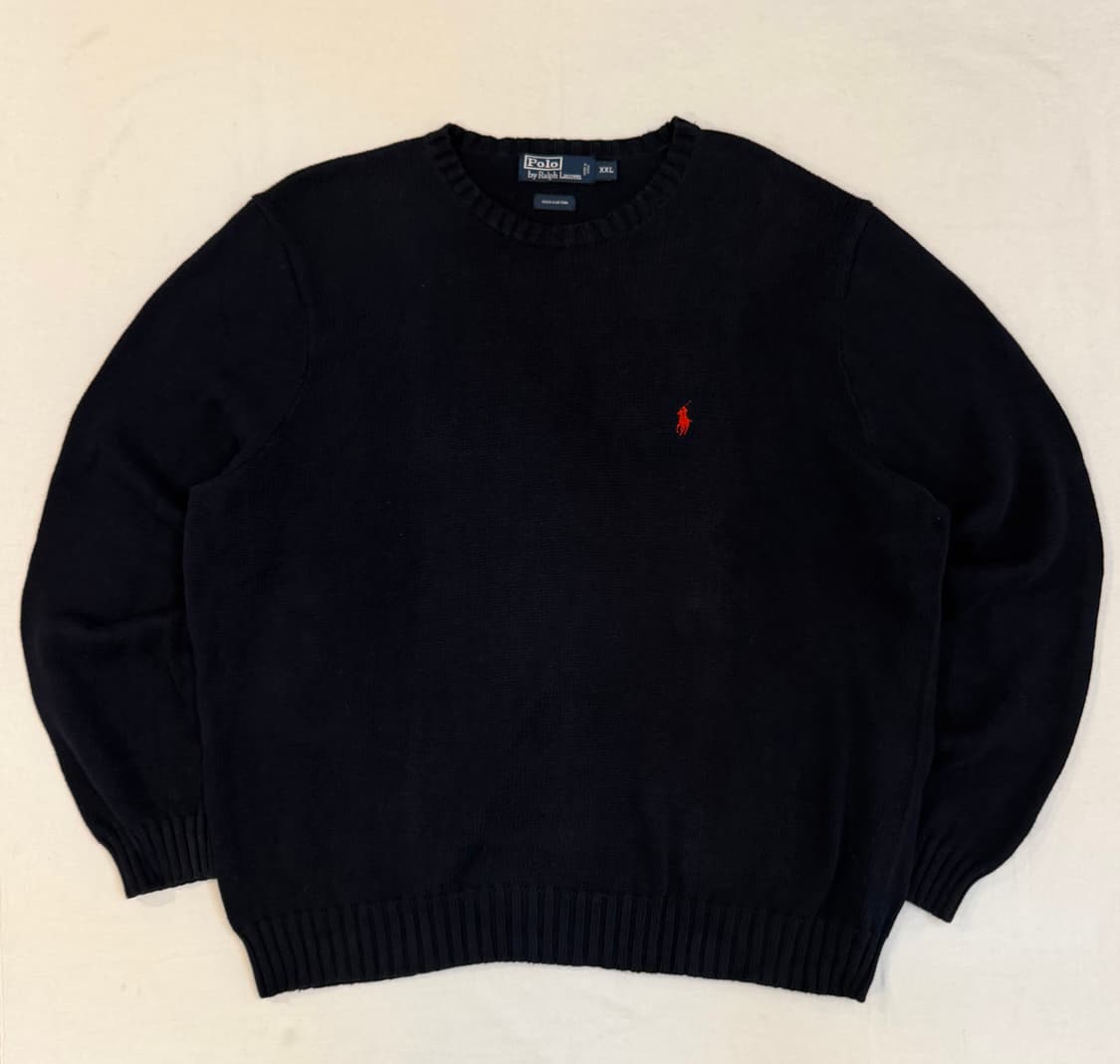 폴로 랄프로렌 코튼 니트 네이비 상품이미지1