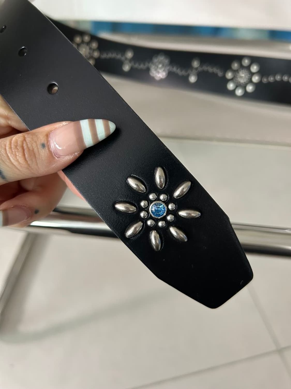 STUDDED BELT 가죽 스터드 벨트 상품이미지3