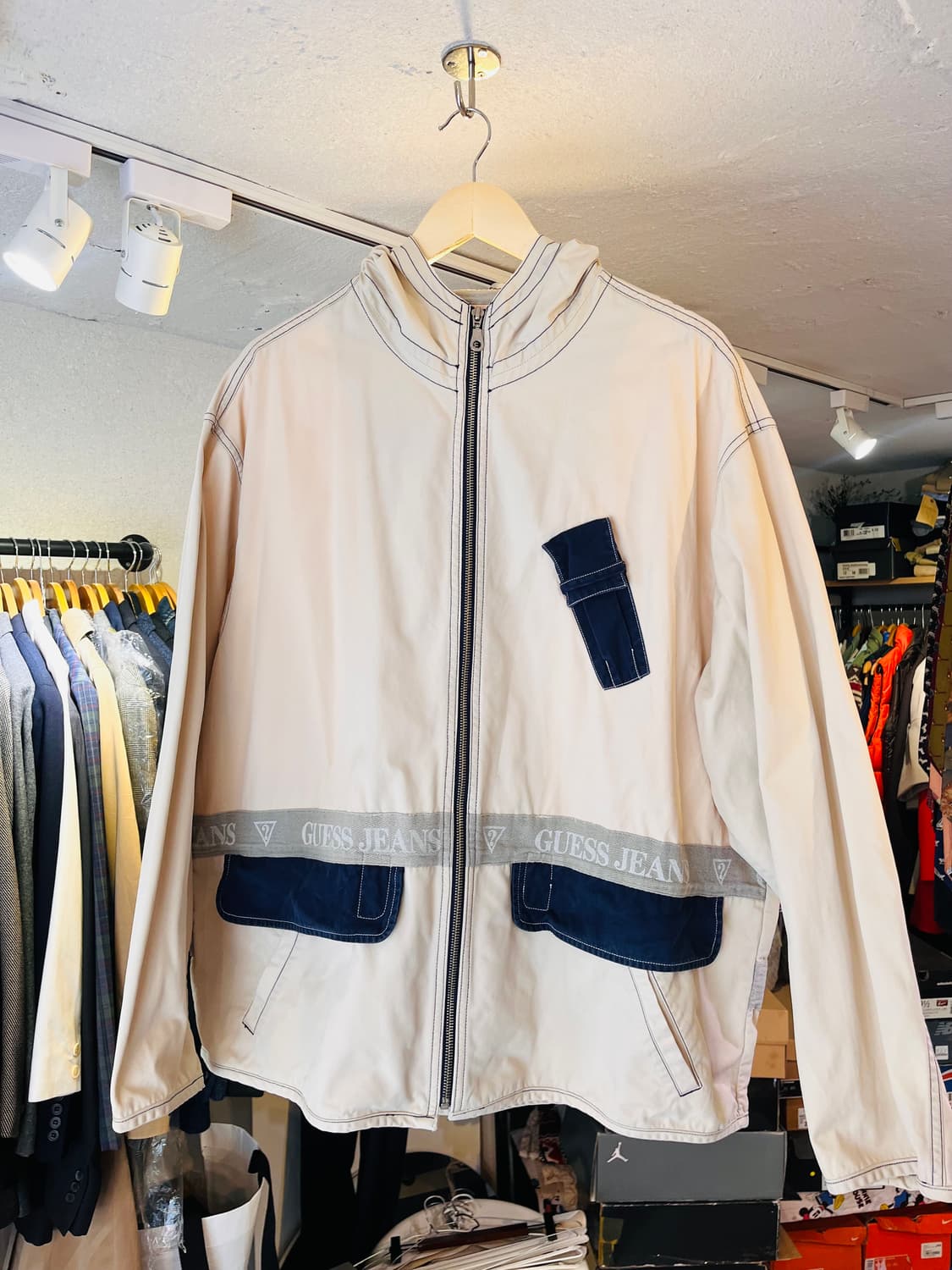 게스 진스 후드 집업 자켓 (한국제) 상품이미지1