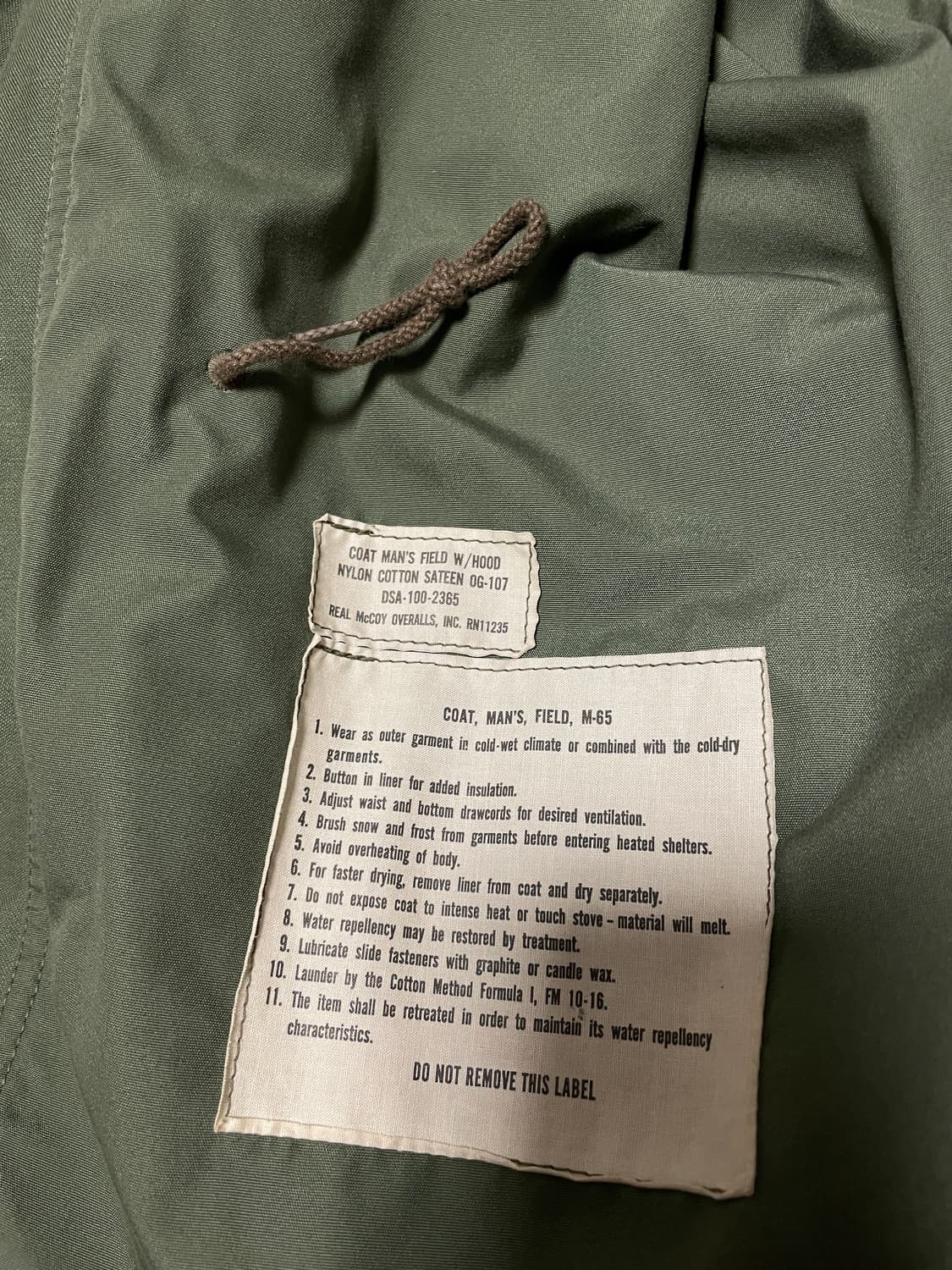 리얼맥코이 1세대 m65 자켓 팝니다 상품이미지8