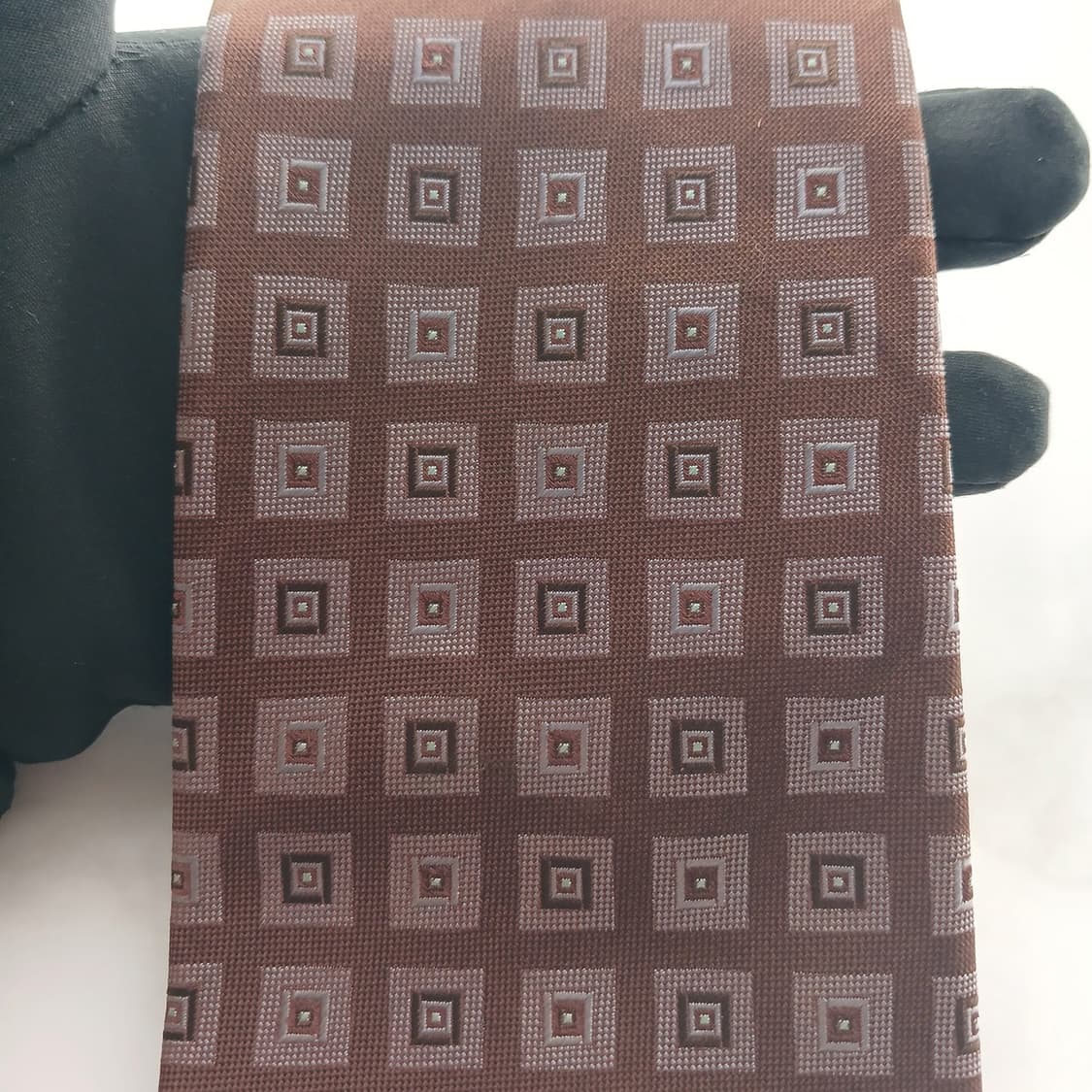 보르살리노 실크 브라운 다이아 패턴 넥타이 9.3cm B등급 A17938 상품이미지6
