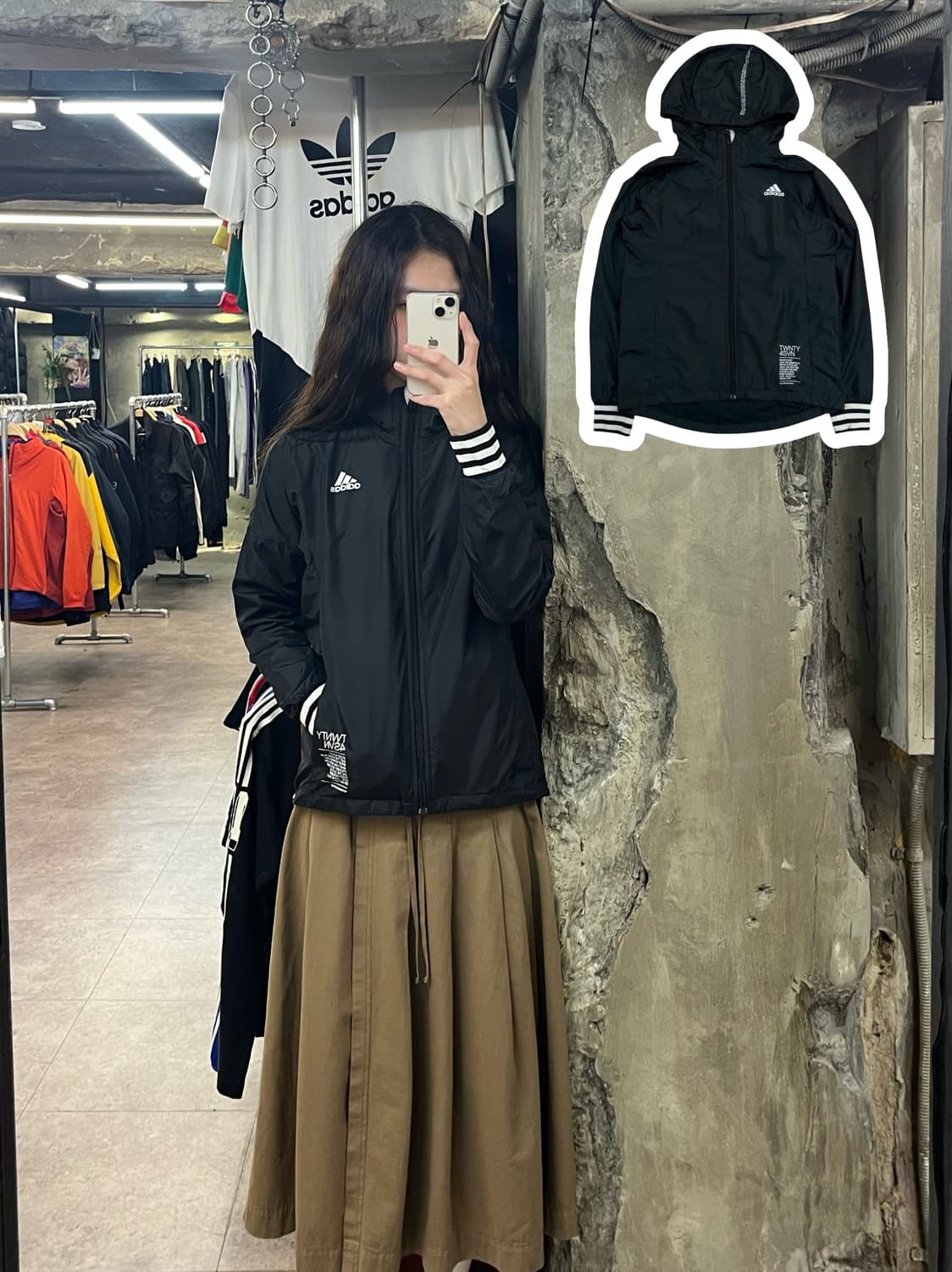 아디다스 후드 바람막이 블랙 M #csz2138 상품이미지1