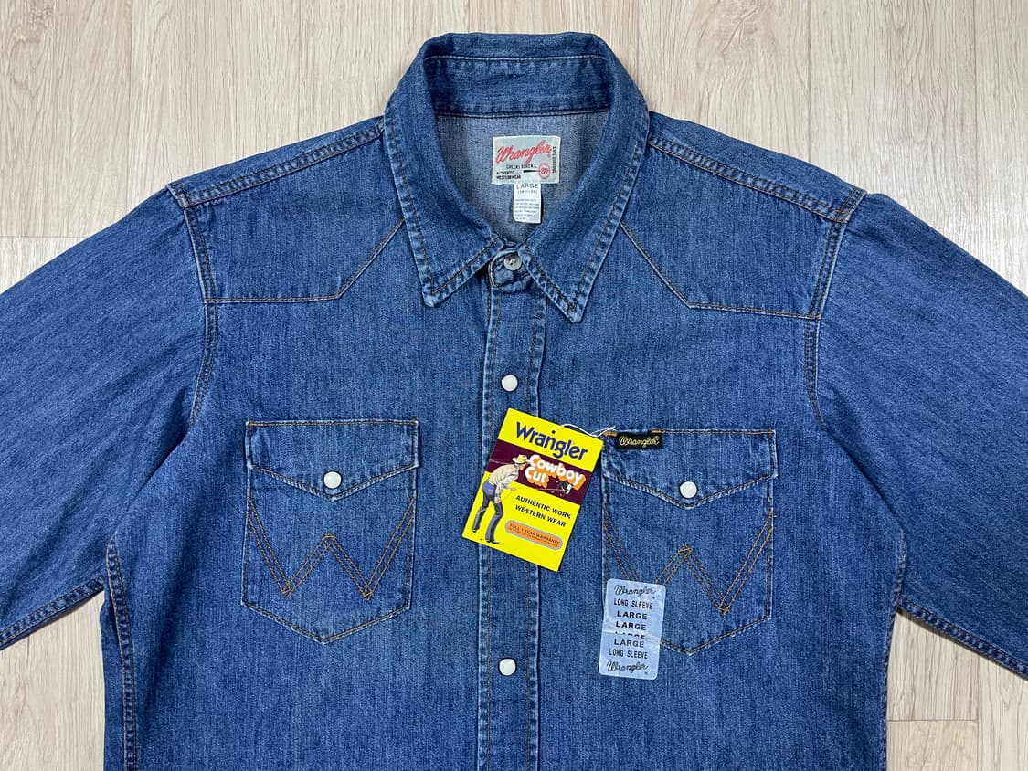 95~100) 60's 복각 랭글러 재팬 데님 웨스턴셔츠(데드스탁) 상품이미지5