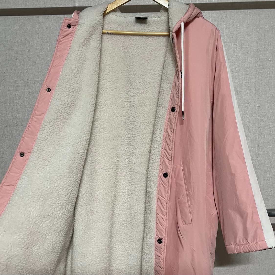 FCMM 핑크색 후리스 롱 패딩 코트 L 상품이미지7