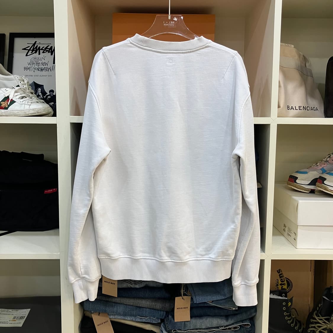 아미 스몰 하트 로고 화이트 스웨트셔츠 L 상품이미지3